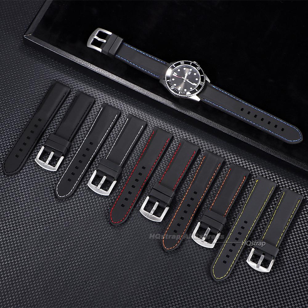 New Rubber Watch Strap 18mm 20mm 22mm 24mm 26mm Universal Replacement Bracelet Soft Waterproof Silicone Band for Men Women Belt