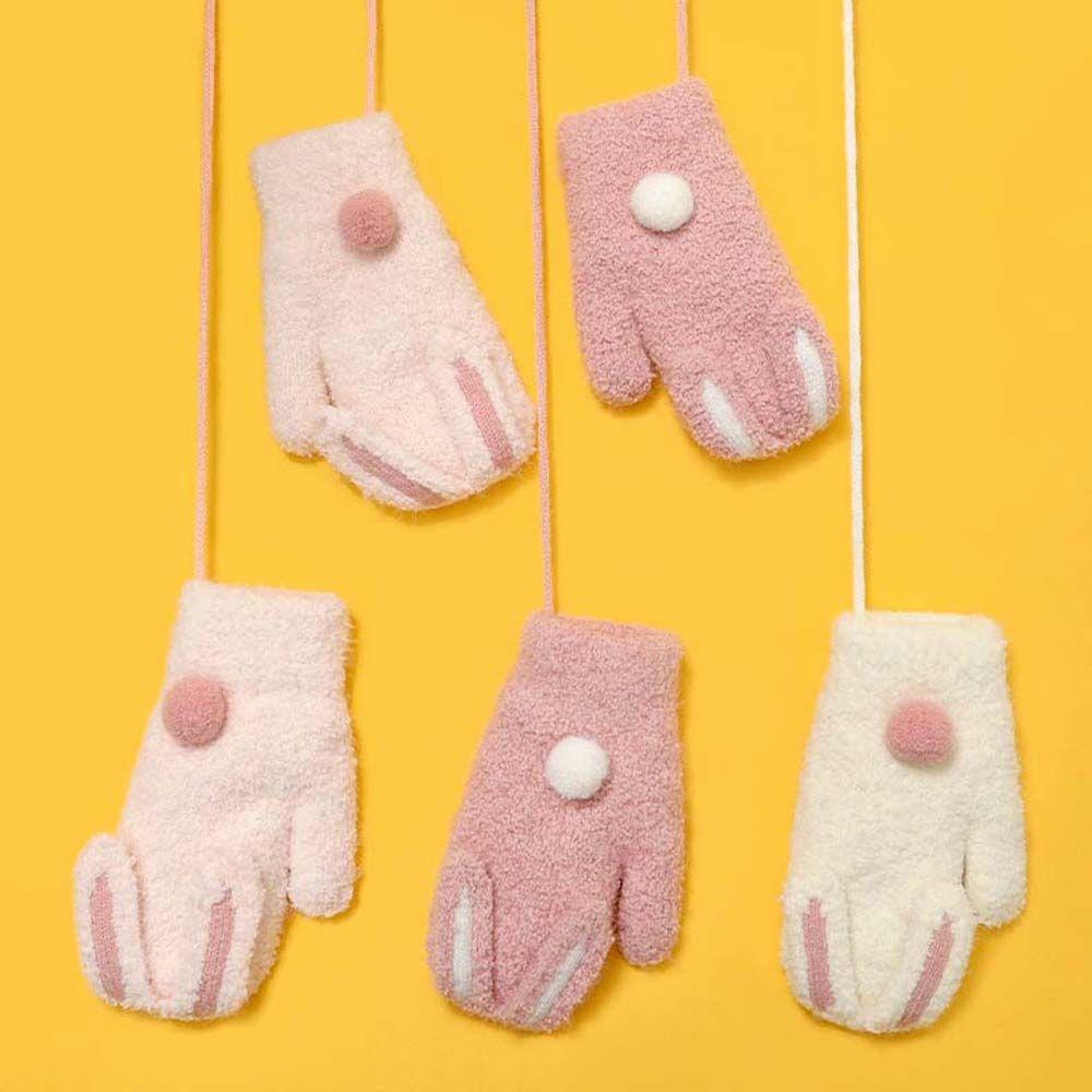 Gloves For Toddler Baby Thick Kids Gloves Full Finger Mittens Children Gloves Hanging Neck Gloves