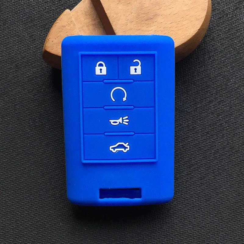 Silikon Autoschlüssel Hülle Case Schale Für Cadillac CTS XTS DTS SRX 2013-2014 ATS Escalade 5-Tasten Smart Key Zubehör