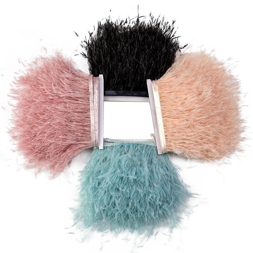 Feather 10-15Cm Burning Silk Ostrich Hair Cloth Edge Clothing Accessories Ostrich Multi-Color Cloth Edge Diy Material