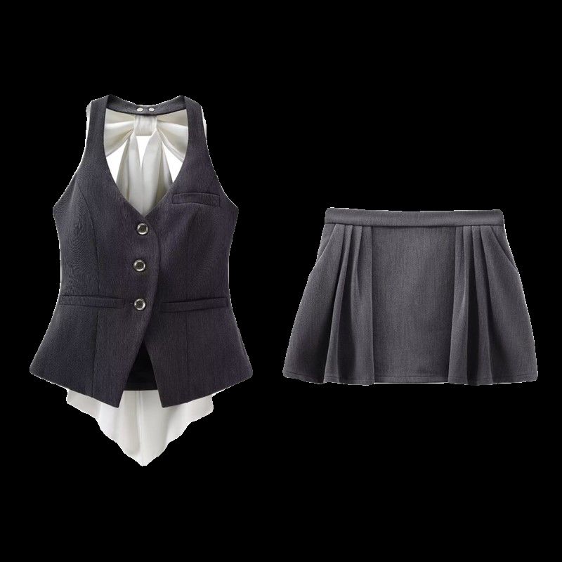 Fashion Style 2024 Summer New Arrival Women's Clothing Stylish Slim-Fit Bow (Detachable Backless Halter Vest