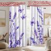 2D flat printing 2pcs Curtain Window Treatment Curtains Lavender Blooms and Butterflies Digital Printed Polyester Drapes Party
