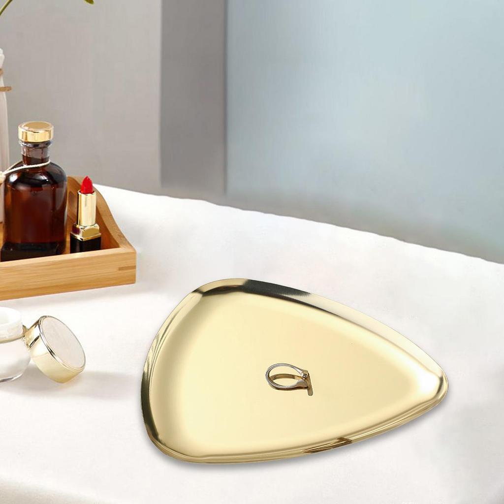 Jewelry Dish Tray Cosmetics Tray Earrings Organizer Stylish Triangle Trinket Dish Vanity Tray for Counter Party Table Wedding