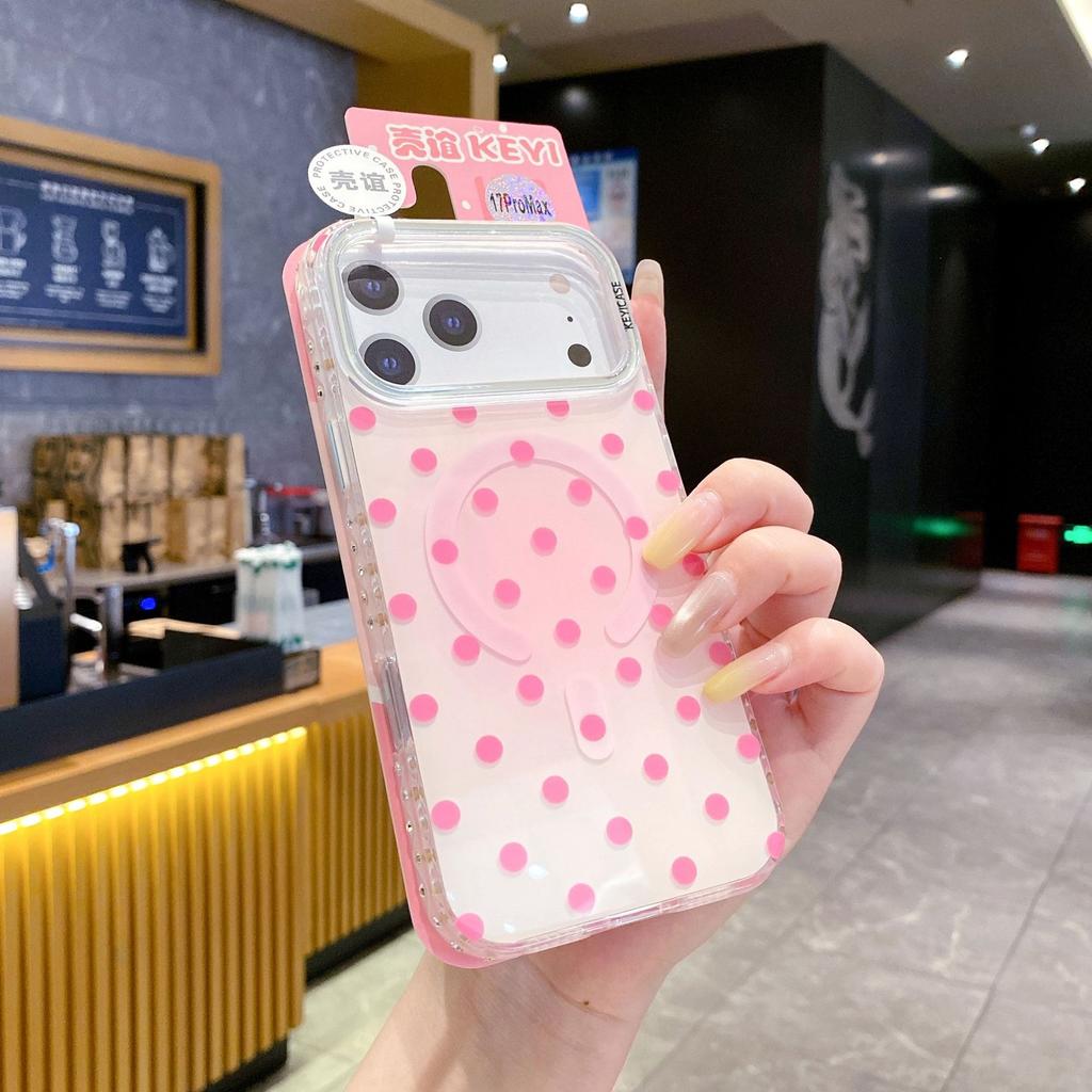 Applicable To iPhone17proMax Carat Magnetic Mobile Phone Case Apple 15 Smudge Polka Dot 15 Protective Case