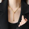 Titanium Steel Does Not Fade Design Sense Snake Zircon Necklace Female Collarbone Chain Snake Bone Neck Chain Retro High Fashion