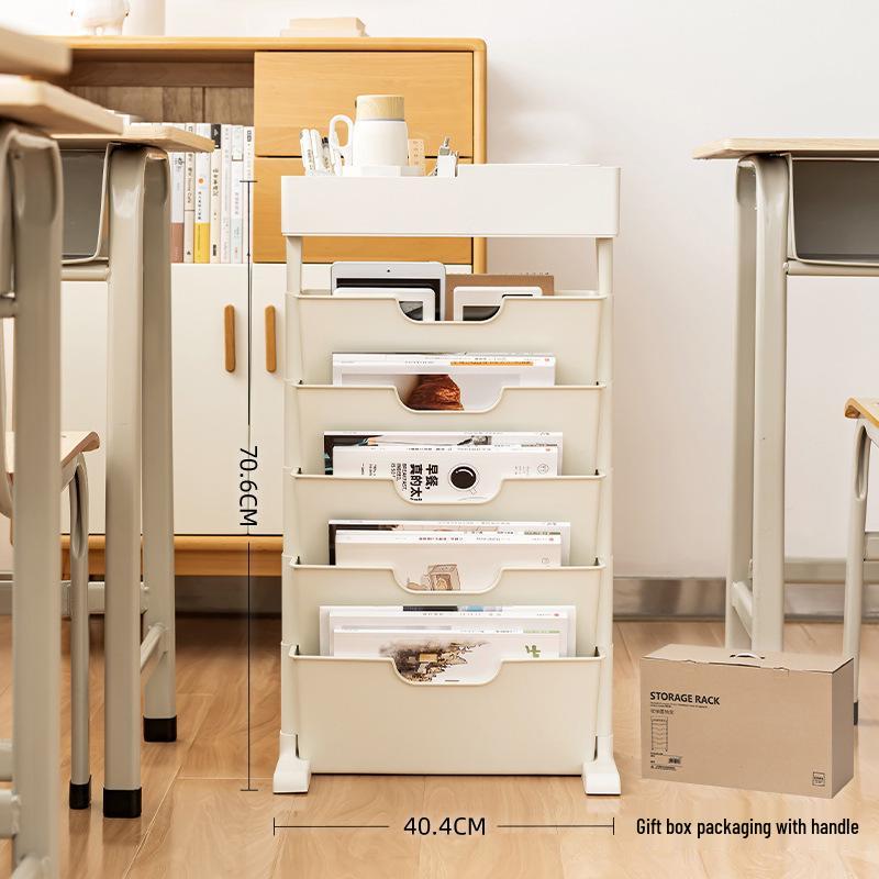 Mobile Bookshelf with Wheels for Classroom or Desk