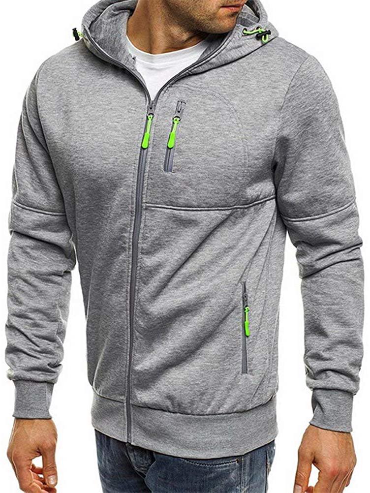 Men s Sport Casual Jacquard Hoodie Cardigan XL