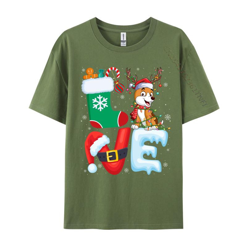 

Dog Lover Santa Hat Christmas Tree Lights Dog Owner Xmas Tshirt Oversize Cotton Shirt For Men T-Shirt 4XL