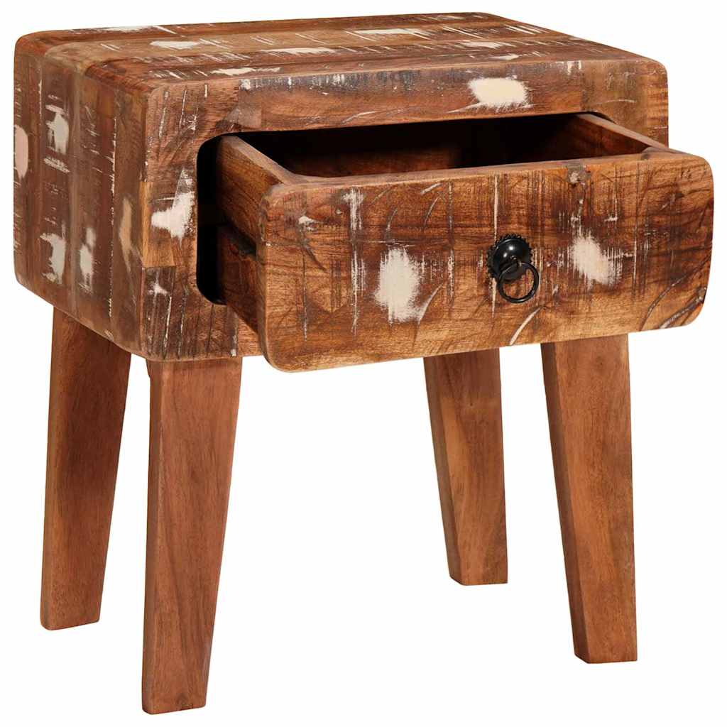 Side Table Brown 40 X 32 X 46 Cm Solid Reclaimed Wood