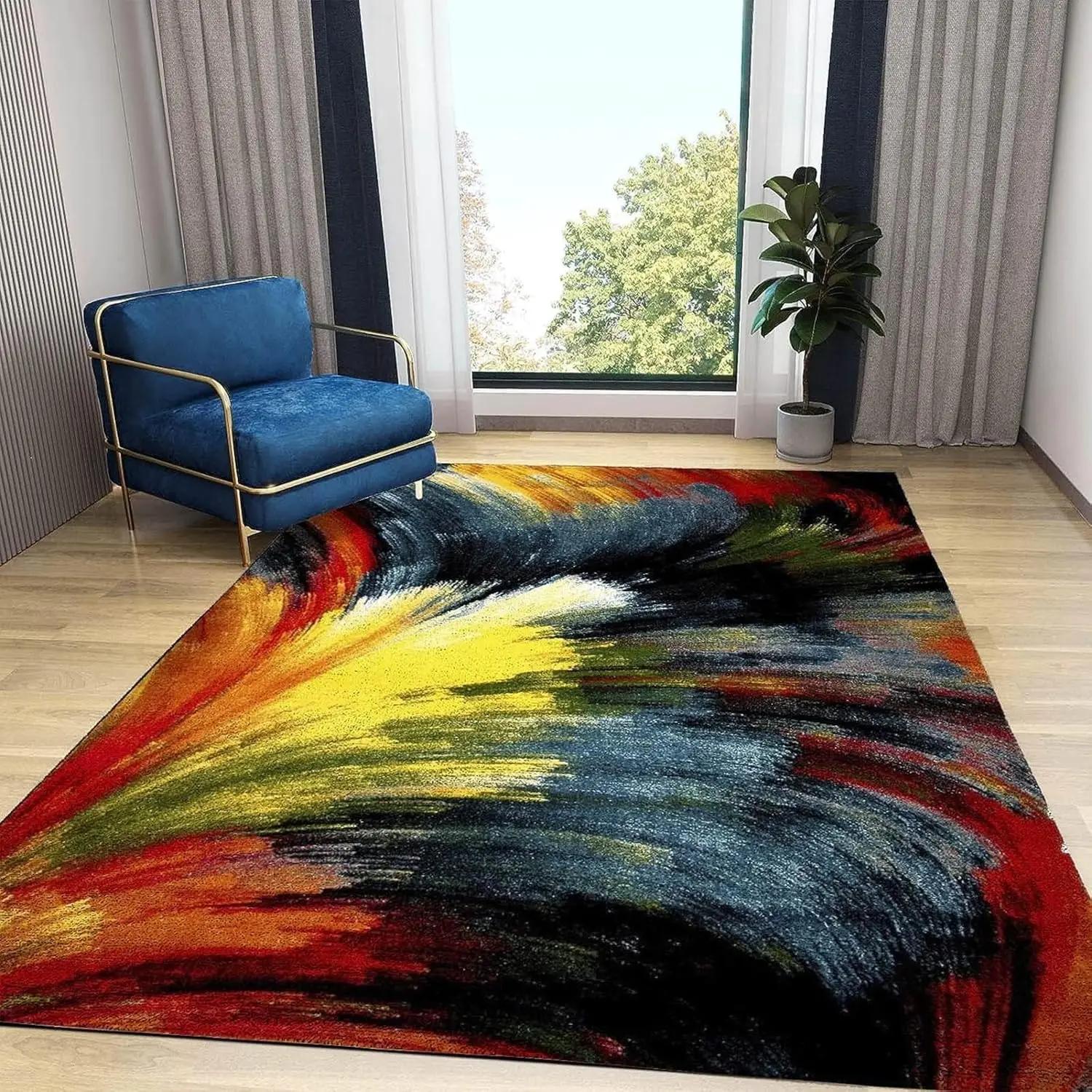 

Abstract Art Crystal Velvet Rug Stain Resistant Easy Clean for Living Room Bedroom Sofa Coffee Table 60*90cm