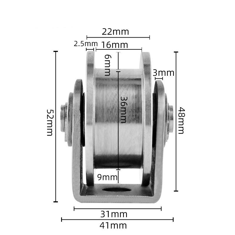 

Блок шкива из нержавеющей стали 304, тип V, U-образный подшипник, гусеничное колесо для раздвижной двери, погрузочно-разгрузочных работ и движущегося ролика шкива 2 inch H type SS201
