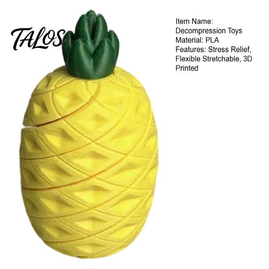Juguete de descompresión de frutas y verduras impresas en 3D Talos, Juguete de pixel de fruta flexible y elástico para alivio de la ansiedad, Adorno de escritorio portátil Estrés