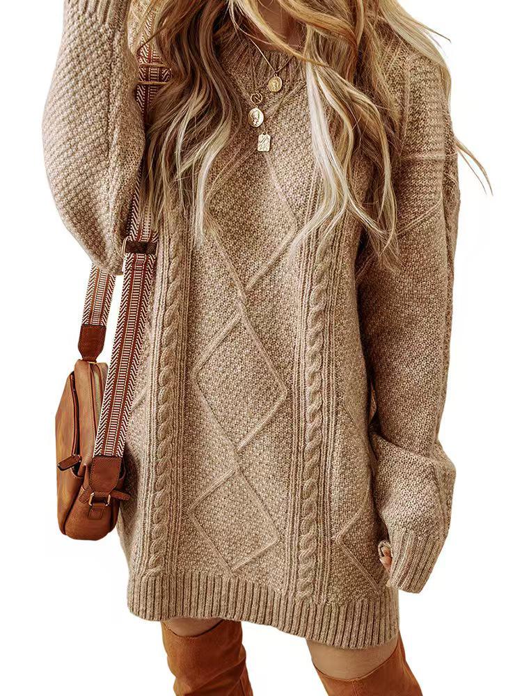 Women's Loose Woolen Dress - European & American Style Bestseller, New Arrival