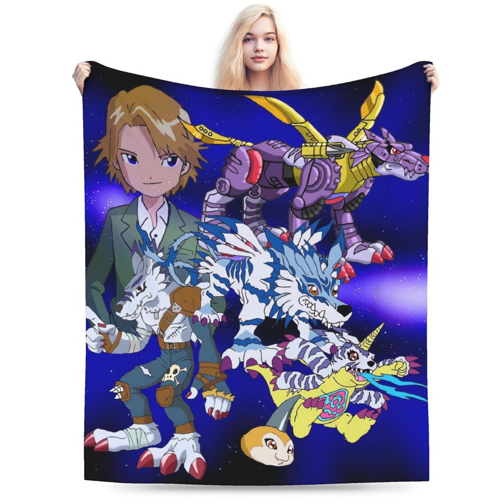 Digimon Adventure Blanket Quality Super Soft Bedding Throws Spring Children Home Decor Street Trend Bedspread