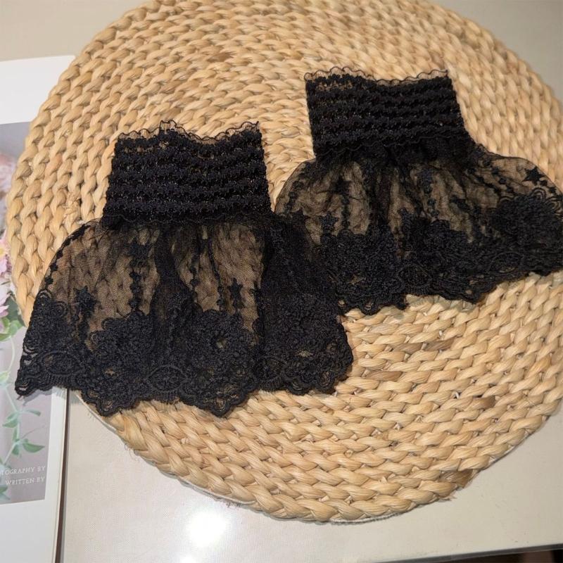 Elegant Lace Arm Sleeves Nylon Wrist Cuffs Faux Sleeves For Women And Girls Daily Outfit and Formal Dress Enhancement