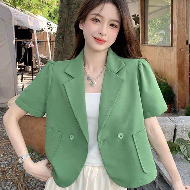 Short-sleeved Suit Short-sleeved Jacket Women's Spring Korean Version of Ins Fashion Temperament Was Thin and Small Suit Top