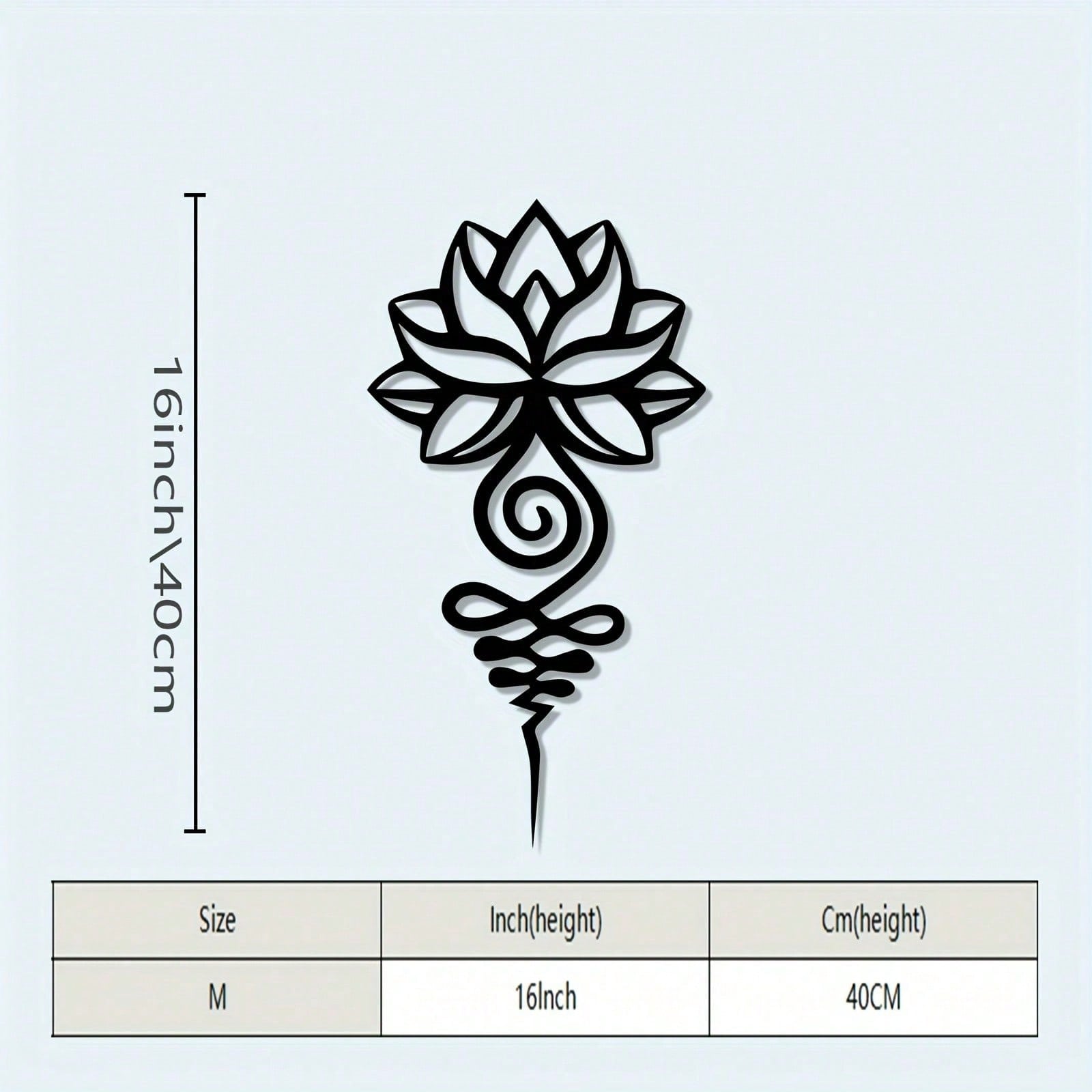 Металлическая настенная скульптура Лотос Декор для медитации для йога-пространства Духовный подарок 40x21