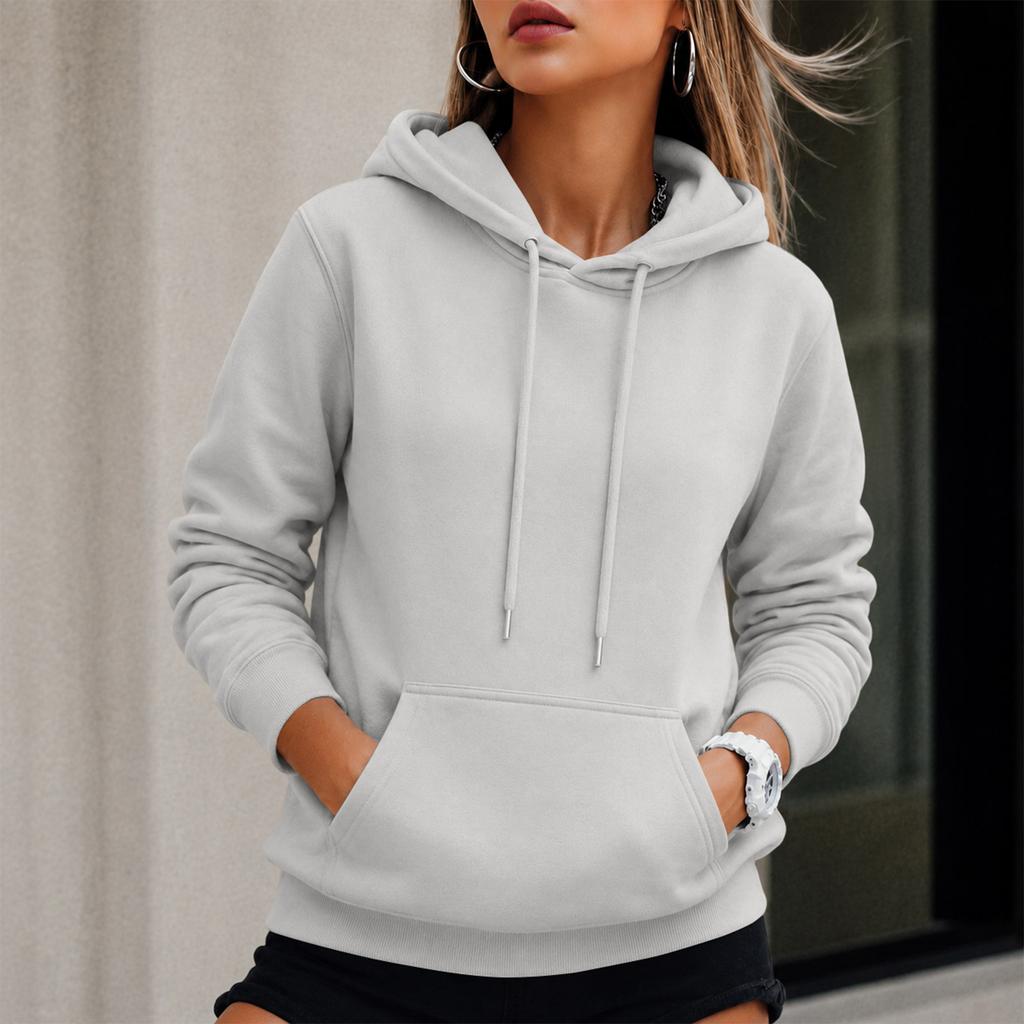 Women's Drawstring Hoodie Sweatshirt with Sleeves for Fall Winter