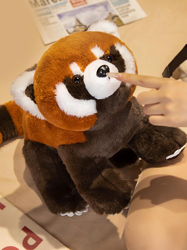 Raccoon Plush Toy Stuffed Red Panda Wild Forest Animal Doll Soft Cuddly Sitting Lying Plushie Gift for Kids