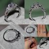 Exquisite Luxury Square Ring With White Gold Plated Rhinestones For Elegant Women