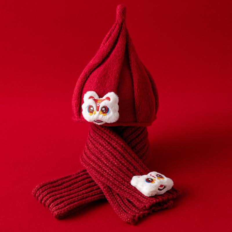 Newborn Baby Festive Scarf & Hat Set - Red, Unisex, Seasonal (Spring To Winter), Ideal for New Year Celebrations.