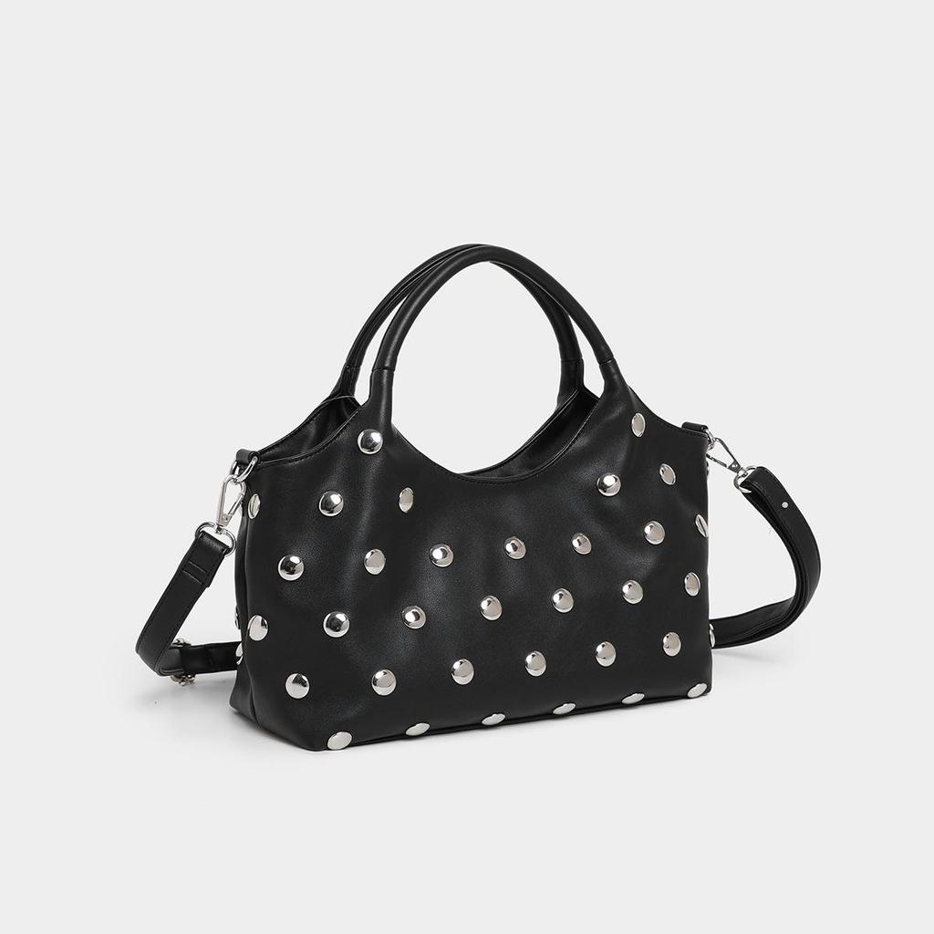 Trendy Minimalist Rivet Shoulder Bag: Versatile Vintage-Style Handbag for Women
