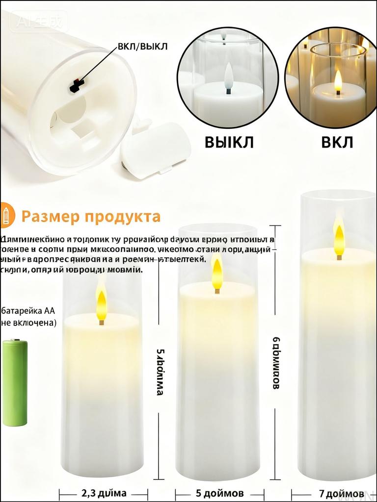 Flameless LED Candles Set of 7 with2 Remote Controls - Realistic Flickering Battery Operated Candles for Wedding Home Decor Ambient Lighting