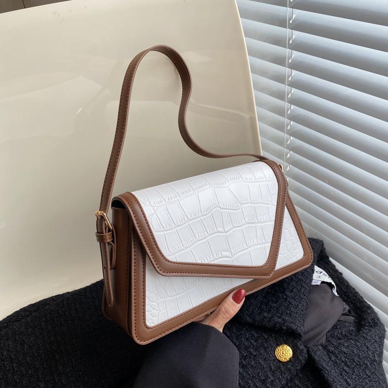 

Новая модная простая нишевая дизайнерская контрастная цветная сумка-флип, универсальная на плечо, сумка-мессенджер для женщин