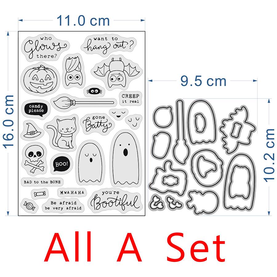5602 Transparent Silicone Halloween Ghost Stamp Set for DIY Journaling - 2023 New Style