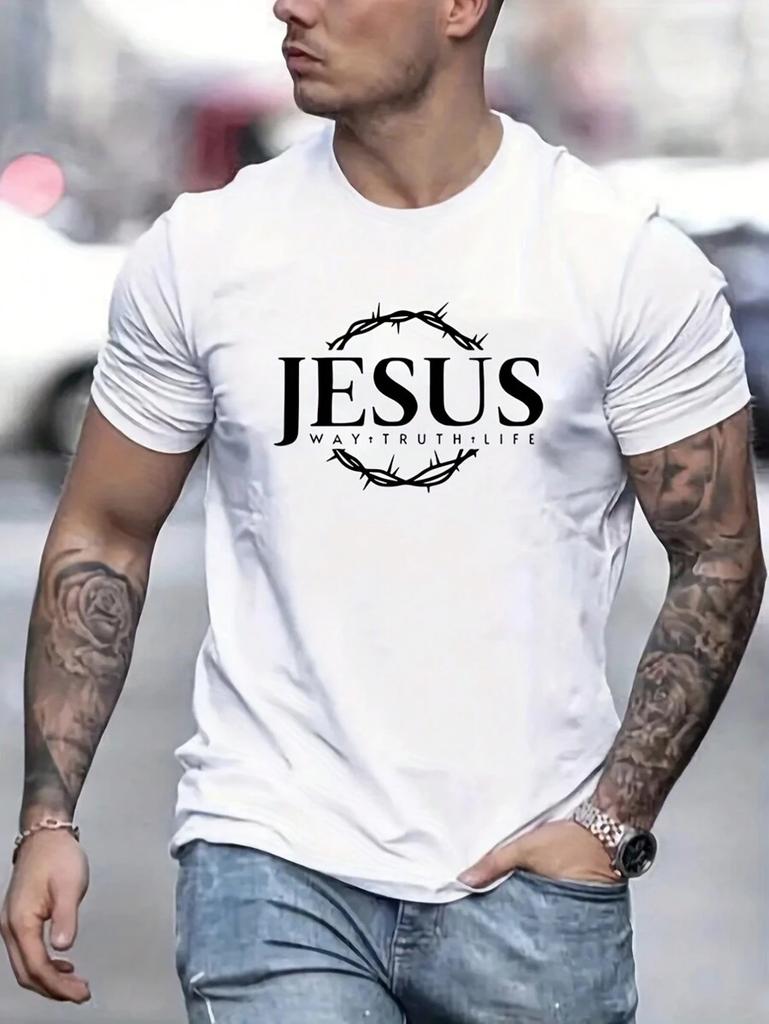 Unisex's Letter Print Short Sleeve T-Shirt
