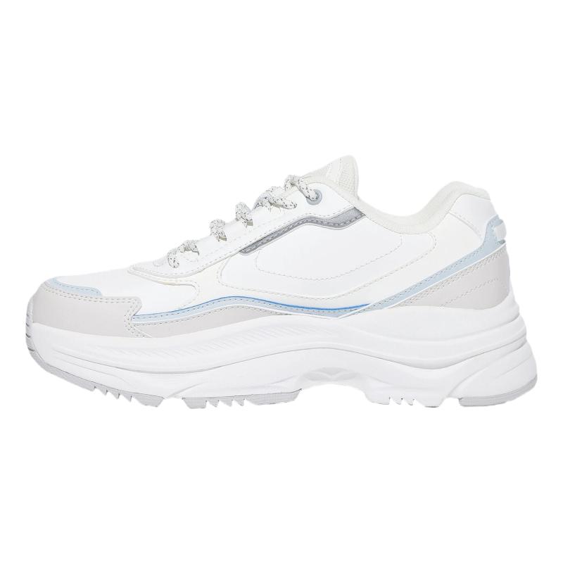 FILA Wavy Day Synthetic Leather Thick Sole Fashion Comfortable Low Top Casual Shoes Unisex Casual Shoes White 1RM02850H161
