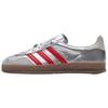 adidas Womens Gazelle Indoor 'Silver Metallic Better Scarlet Grey' (women's sizes) Silver Metallic / Better Scarlet / Grey One Skateboard Shoes