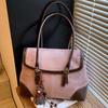 Retro Color-blocking Single-shoulder Bag, Niche Briefcase, Large-capacity Fashionable Commuter Underarm Bag