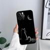 Black Cats Phone Case for iPhone 11 15 Pro Max Case Coque 14 Plus 13 Pro 12 11 X XS XR 7 8 SE 2020 15Pro Cute Cat TPU Soft Cover