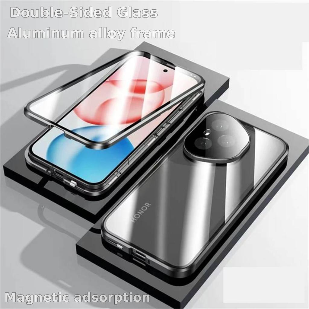 Case for Huawei Honor 400 300 Pro with Double Sided Tempered-Glass & Metal Frame Phone Bumpers Full Lens Protection Cover