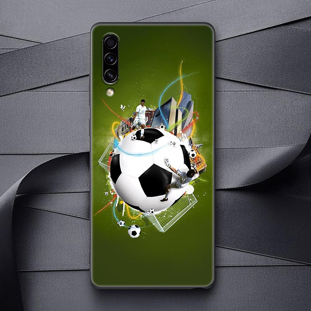 Football Silicone Case For Samsung Galaxy A57 A56 A55 A36 A35 A37 A26 A17 A07 A50 A50s A70 A80 A7 A9 2018 Cover Fire Soccer Ball