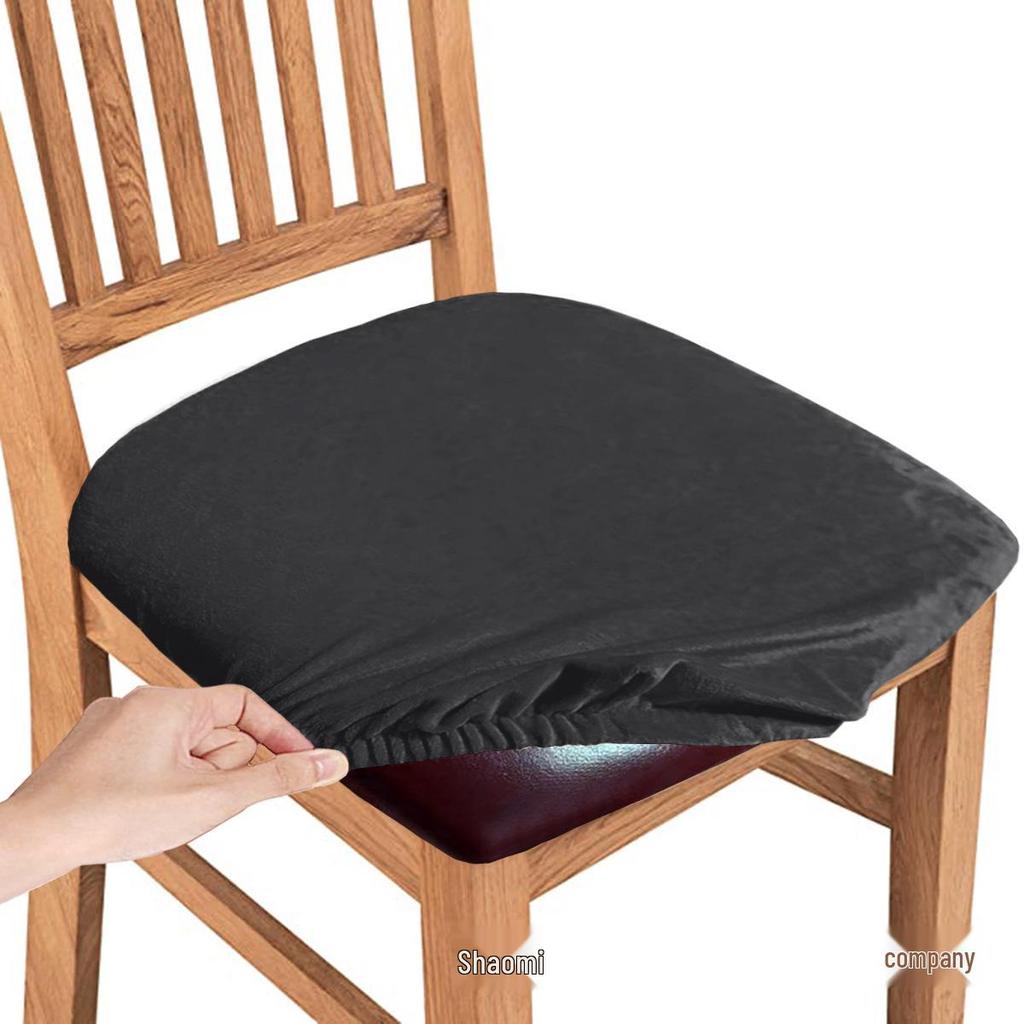 Silver Fox Velvet Elastic Chair Cushion Cover – Skin-Friendly Snap-Buckle Design for Restaurants and Clubhouses