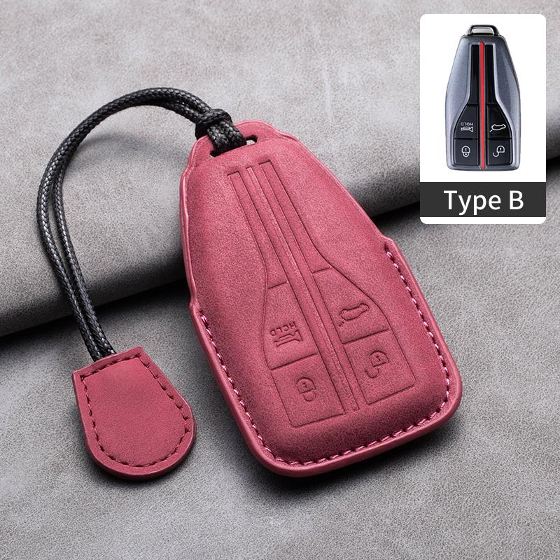 New Sheepskin Car Key Case Cover Protector Shell For FAW Hongqi H9 H7 H5 HS5 HS7 HS5 H7 H5 HS7 Smart Remote Keychain Accessories