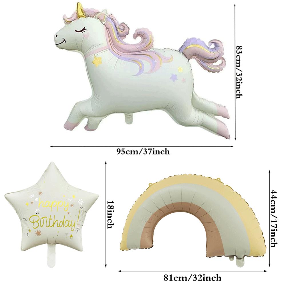 Unicorn Birthday Party Supplies Tableware Plates Cups Napkins Tablecloth Banner Foil Balloons Pastel Rainbow Baby Shower Decor