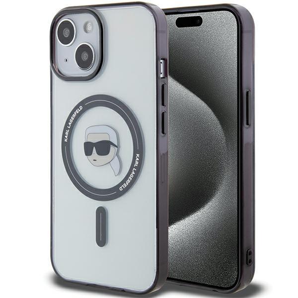 Karl Lagerfeld KLHMP15SHKHNOTK iPhone 15 / 14 / 13 6.1" Transparent Hardcase IML Karl`s Head MagSafe
