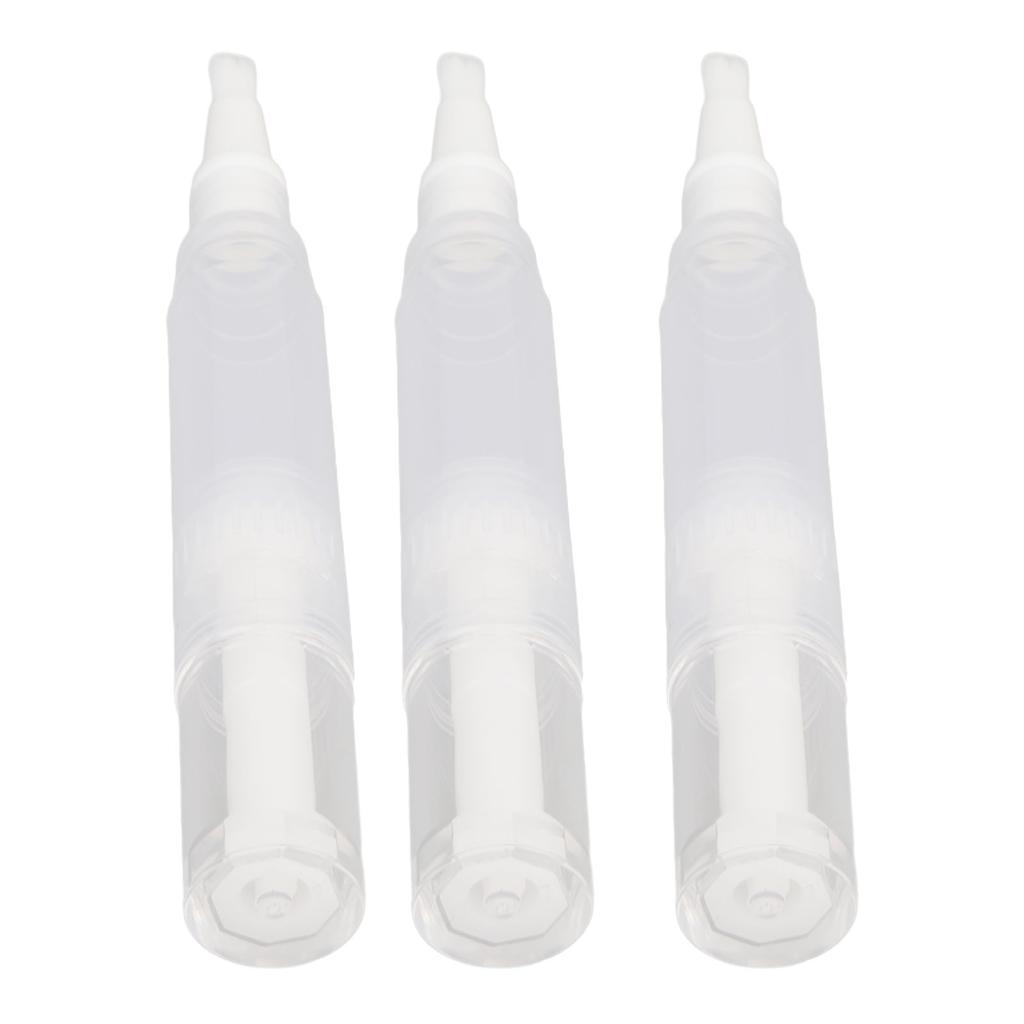 3 Pack Transparent Twist Pens 4.5ml Empty Brush Tip Rotating Reusable Nail Oil Container Applicator for Lip Gloss