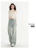 Women's Retro Denim Blue Wide-Leg Jeans - Spring 2025 Collection