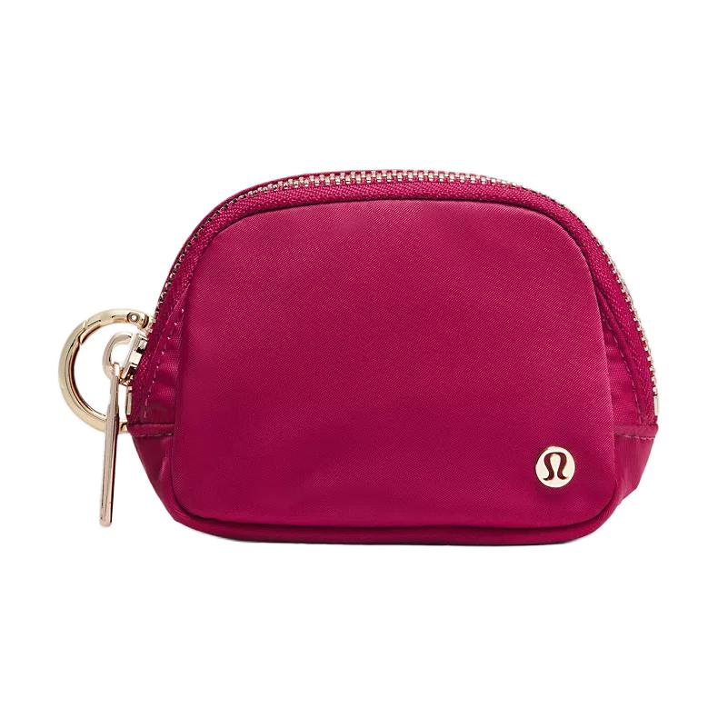 Lululemon Everywhere Accessory Pouch With Zipper Gold Buckle Unisex Pouches Berry LU9C17S-073255 Berry & Gold