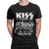 Men T-Shirt KISS Band Rock  Funny 100% Cotton Tee Shirt Short Sleeve  T Shirt Round Neck Tops Plus Size