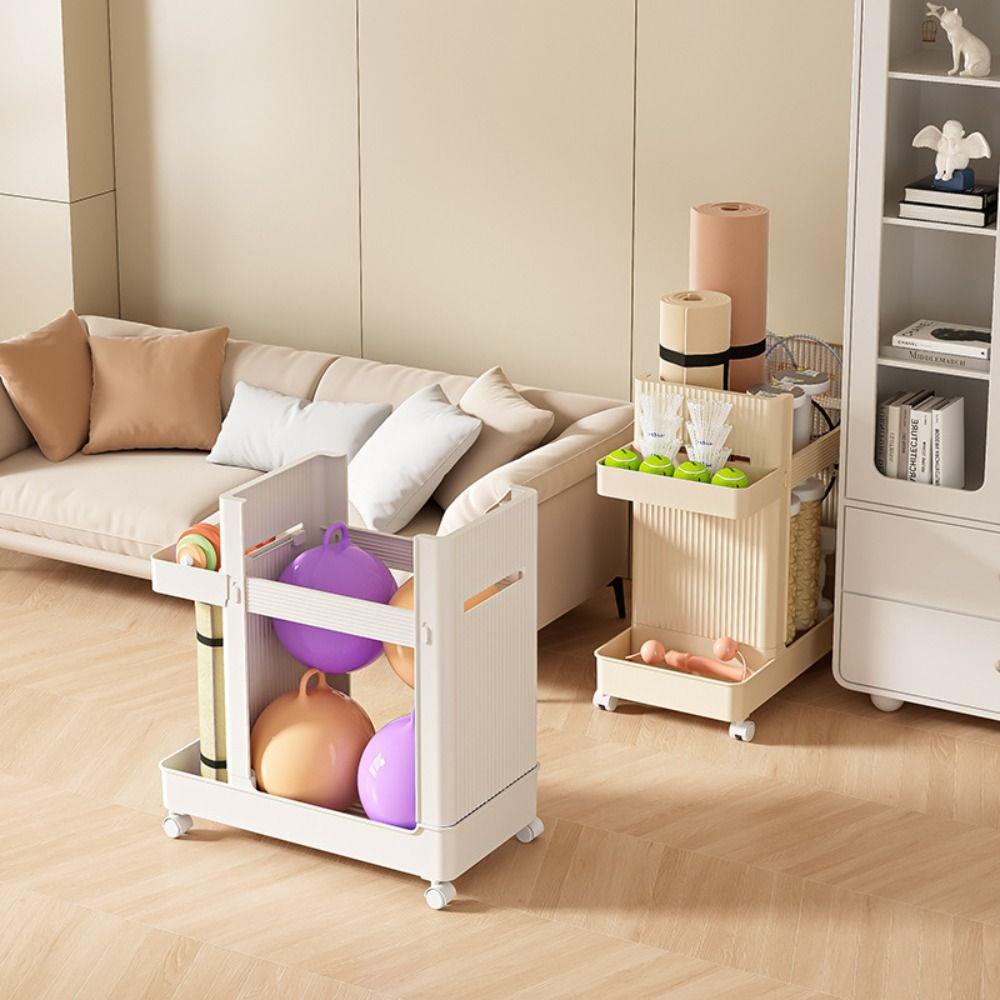 Multifunctional Sports Equipment Storage Rack with Wheels Sports Tools Organizer  Fitness Equipment