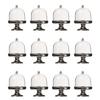 Clear Plastic Dessert Cup Cake Tray Candy Box Cake Plate with Lid Set of 12pcs