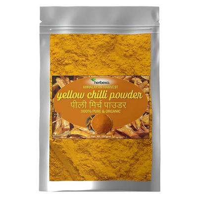 Herbexo Yellow Chilli Powder | Pili Mirch Powder 250grm. 100% Pure & Organic Yellow Chilli Powder
