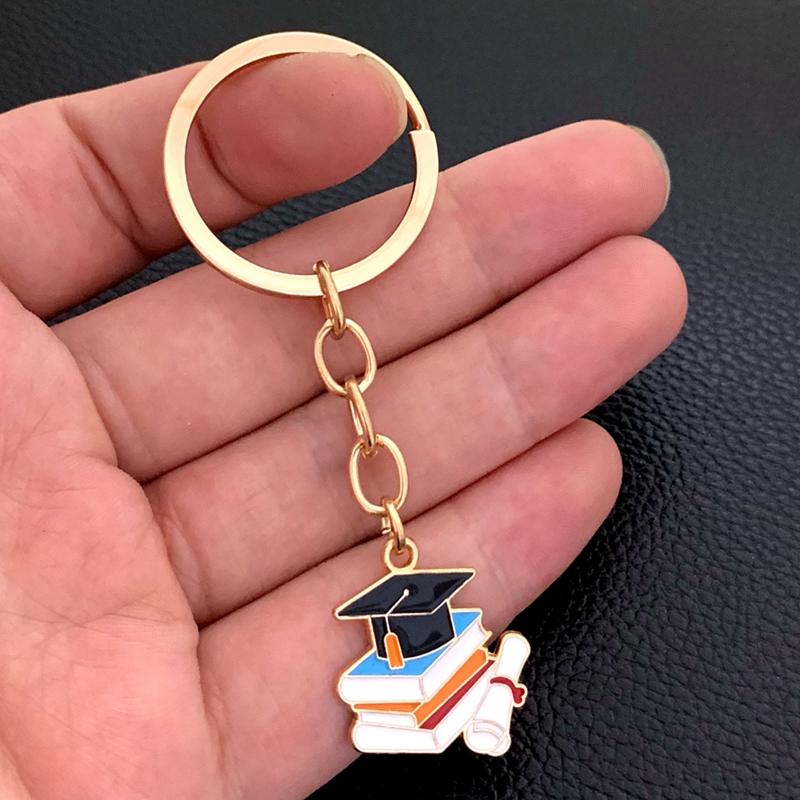 Graduation Gown Cap KeyChain Ring Student Women Jewelry Personalized Accessories Fashion Pendant Gifts Forever