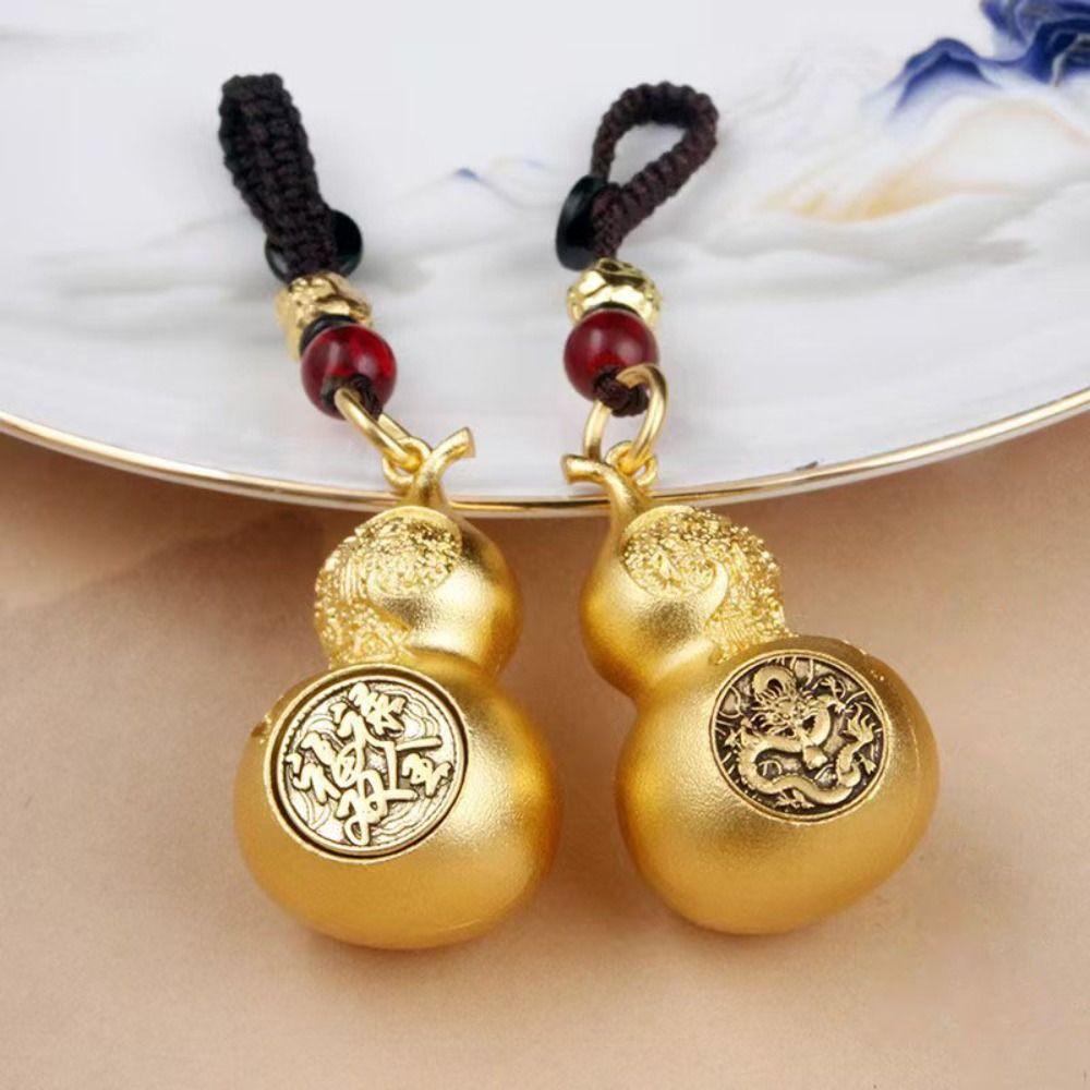 Feng Shui Gourd Rotating Keychain Hanging Car Keychain Creative Zodiac Keychain  Bag Pendant