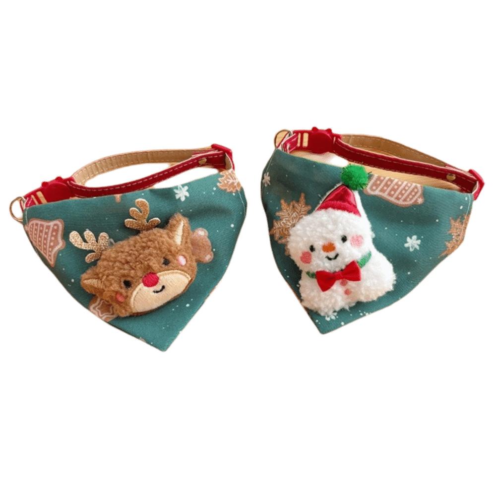 Dirt-resistant Dog Bandanas Christmas Decor Cat Collar Trendy Christmas Dog Collar  Pet Scarf